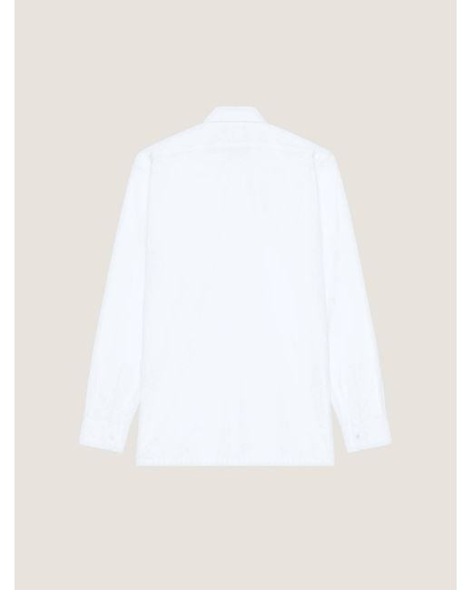 Givenchy White Paris Logo Jacquard Long-Sleeved Shirt for men
