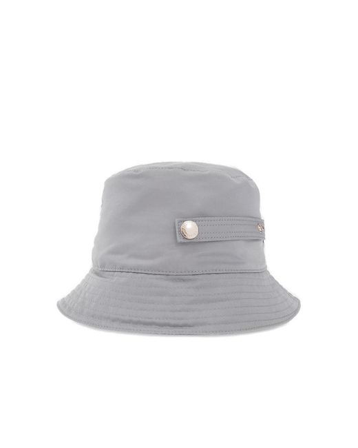 McQueen Gray Logo Printed Bucket Hat for men