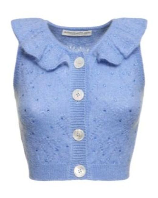 Alessandra Rich Blue Knitted Cardigan