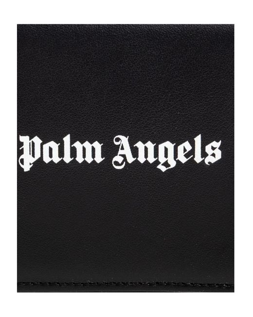 Palm Angels Black Classic Logo Zip Around Wallet for men