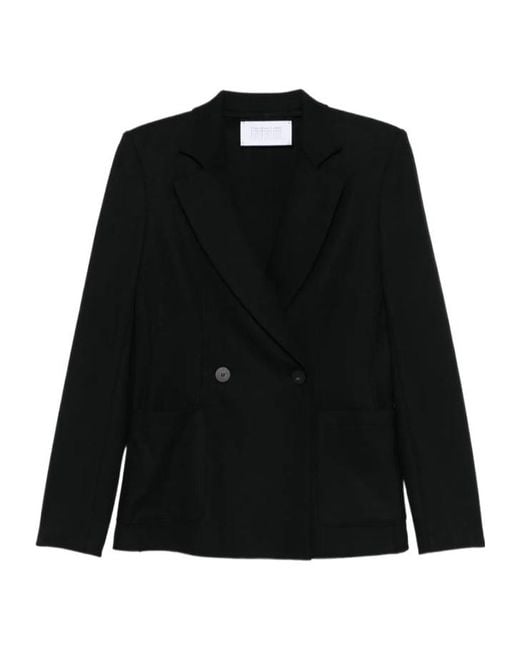 Harris Wharf London Black Double-Breasted Blazer