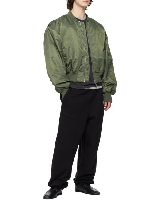 Entire studios Green Zip-Up Bomber Jacket for men