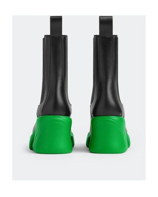 Bottega Veneta Green Logo Chelsea Short Boots