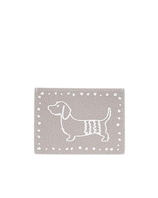 Thom Browne White 3D-Detailing Leather Card Holder for men