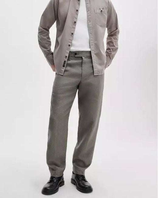 Rag & Bone Gray Evan Linen Trousers for men