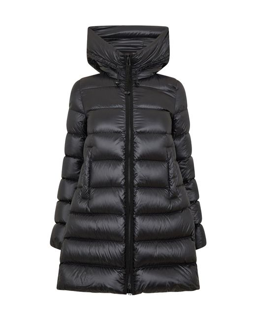 Moncler Black Medium To Long Hooded Down Jacket