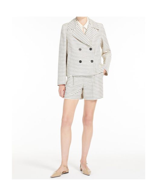 Max Mara White Studio Assuan Striped Double-Breasted Jacket