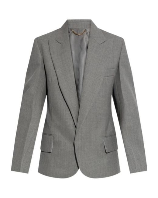 Victoria Beckham Gray Sculptural-Sleeve Jacket