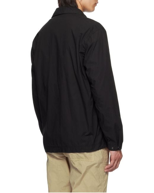 Stone Island Men's Blue Logo Patch Long Sleeved Overshirt