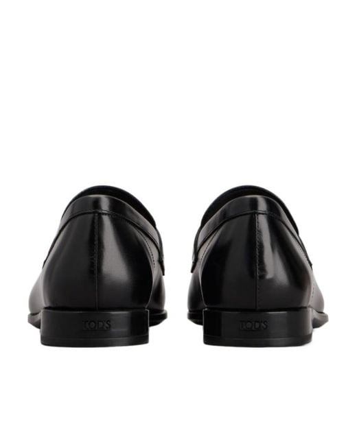 Tod's Black Double T Plaque Almond Toe Loafers for men