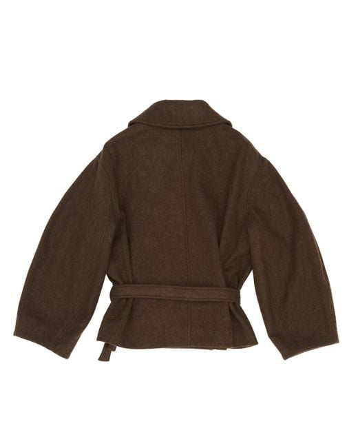 Lemaire Brown Short Double-Breasted Belted Coat