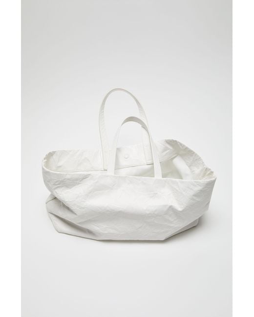 Acne Metallic Leather Tote With Logo