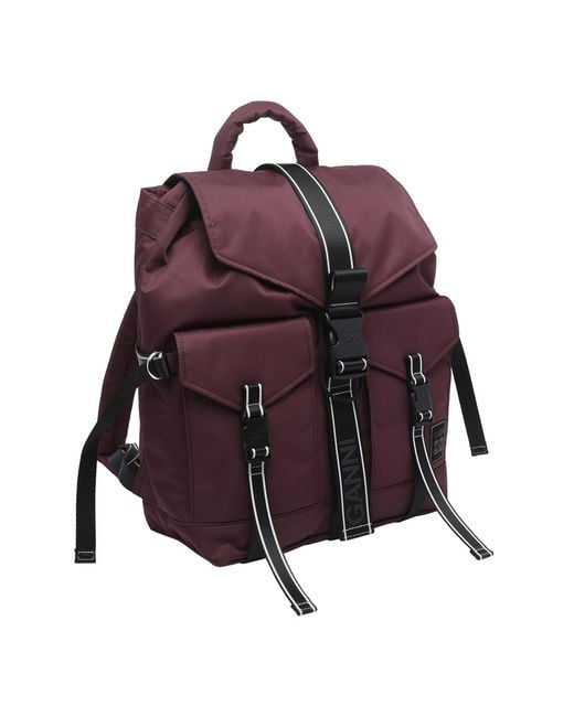 Ganni Purple Flap Backpack