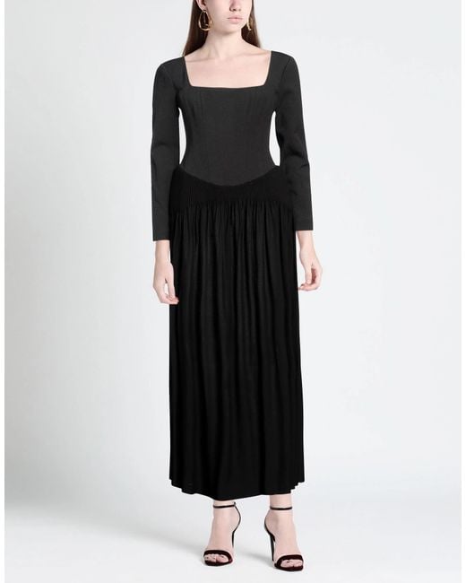 Tory Burch Black Solid Color Flare Dress