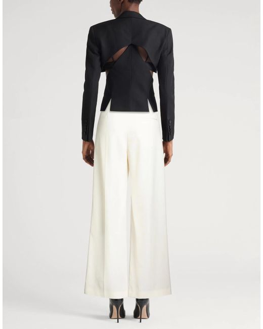 MM6 by Maison Margiela White Solid Color Loose Dress Pants