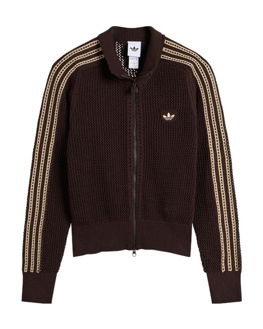 Adidas Originals Black Stripe-Detail Zip-Up Cardigan