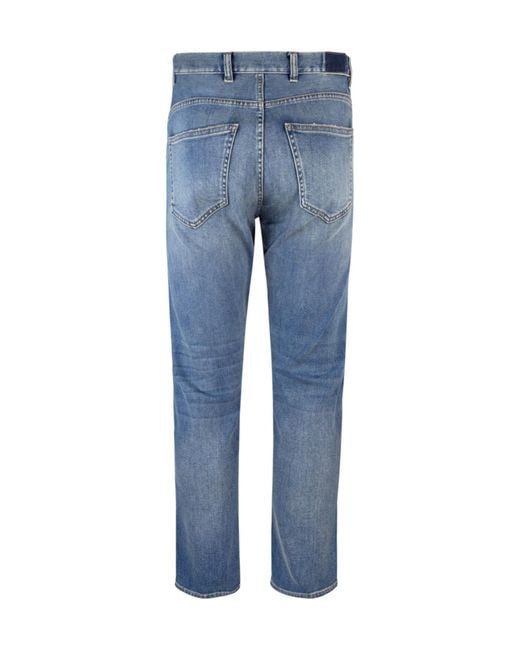 Eleventy Blue Slim Straight-Leg Jeans for men
