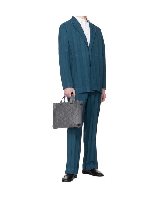 Homme Plissé Issey Miyake Blue Edge Pleated Trousers for men