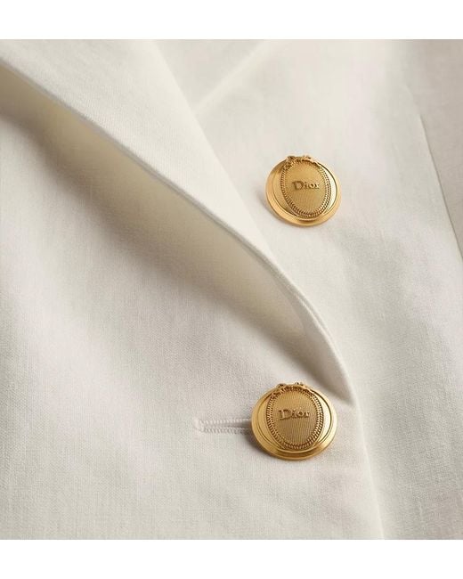Dior White Iviera Médaillon Fitted Jacket