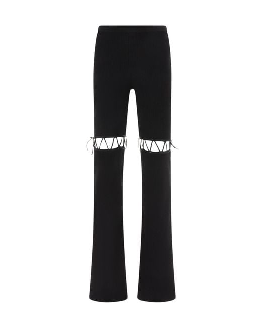 Nensi Dojaka Black Cut-Out Knit Pants