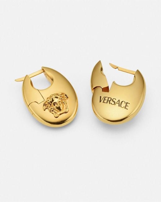 Versace Metallic Medusa-Head Earrings for men