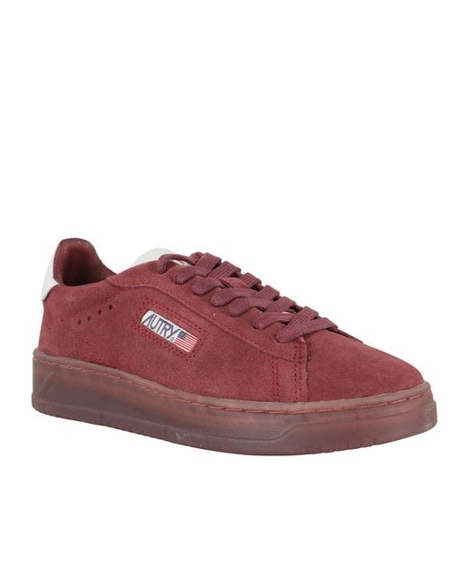 Autry Red Round-Toe Sneakers