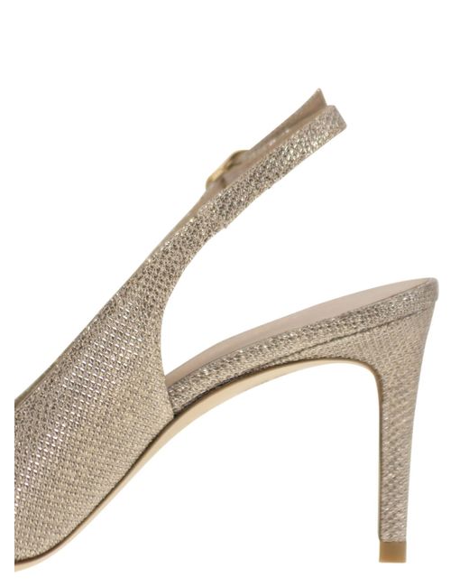 Stuart Weitzman White Pointed Hallow-Heeled Sandals