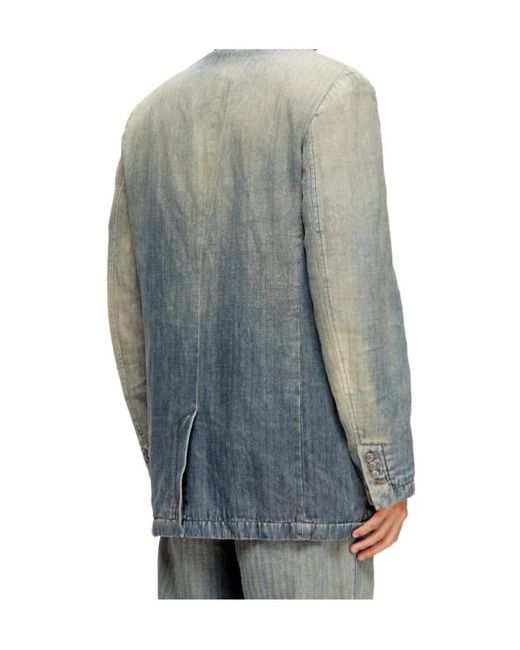 DIESEL Blue D-Reger-D Buttoned Blazer for men