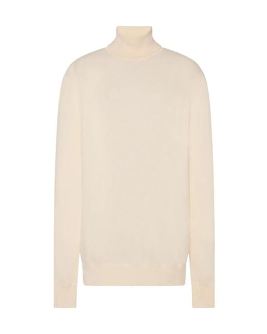 The Row White Lizzy Turtleneck Jumper