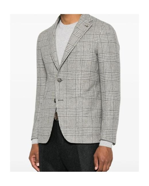 Tagliatore Gray Long-Sleeved Suit Jacket for men