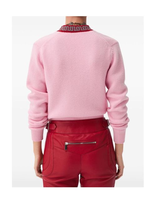 Versace Red Long-Sleeve Cardigan