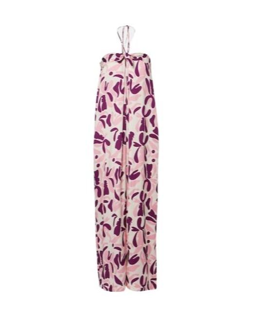 Adriana Degreas Pink Bold Floral Printed Maxi Dress