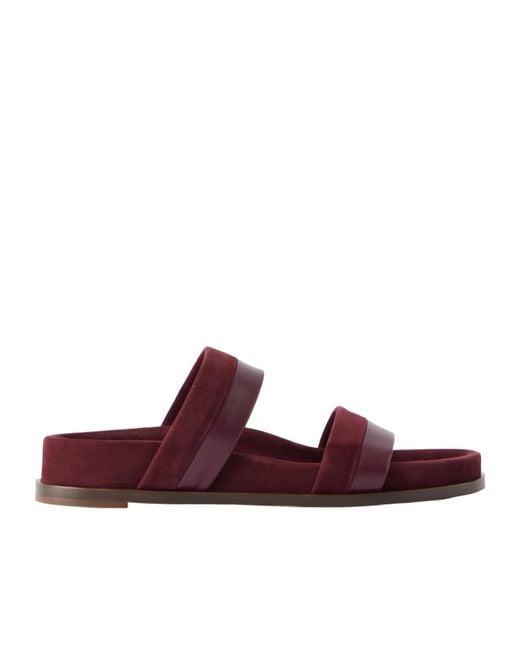 Gabriela Hearst Purple Low Striker Paneled Snake-Effect Leather Sandals