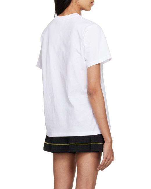 Ganni White Smiley Relaxed T-Shirt