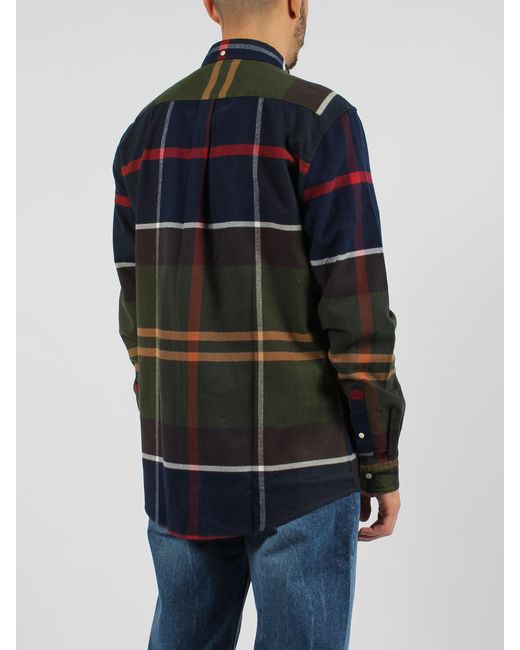 Barbour Gray Checked Long-Sleeved Shirt for men