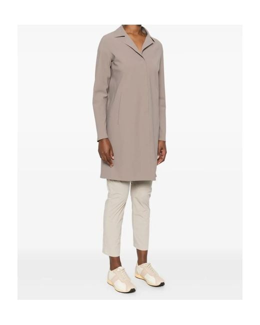 Herno Gray Single-Breasted Long-Sleeved Coat