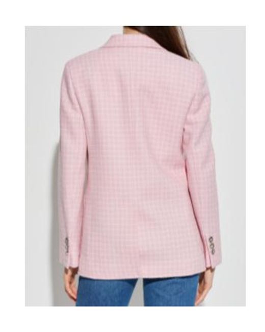 Versace Pink Checked Pattern Single-Breasted Blazer