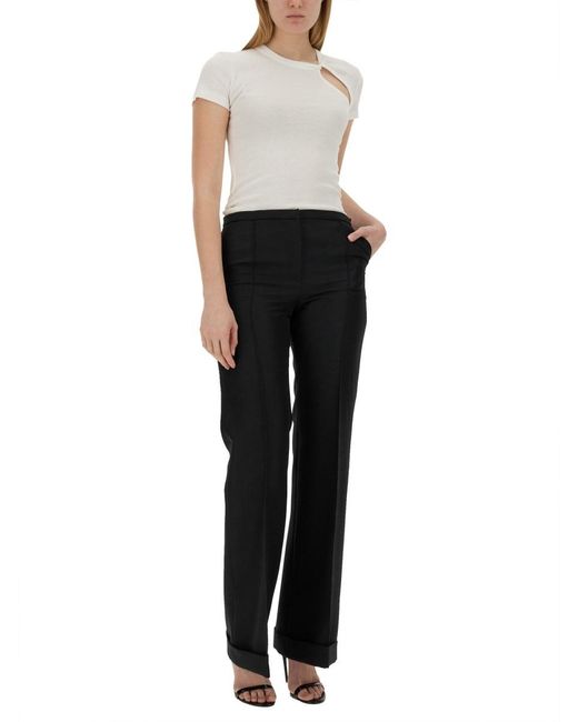 Helmut Lang White Asymmetrical Slash Short Sleeved Top