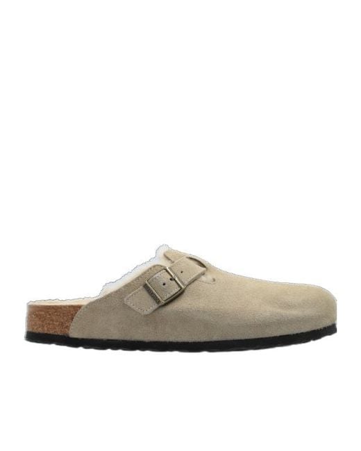 Birkenstock Gray Buckle-Detail Slip On Slippers for men