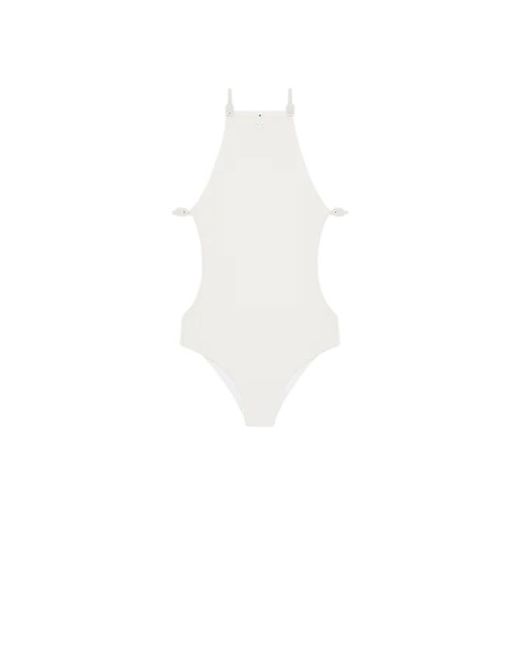 Courreges White Cut Out Swimsuit