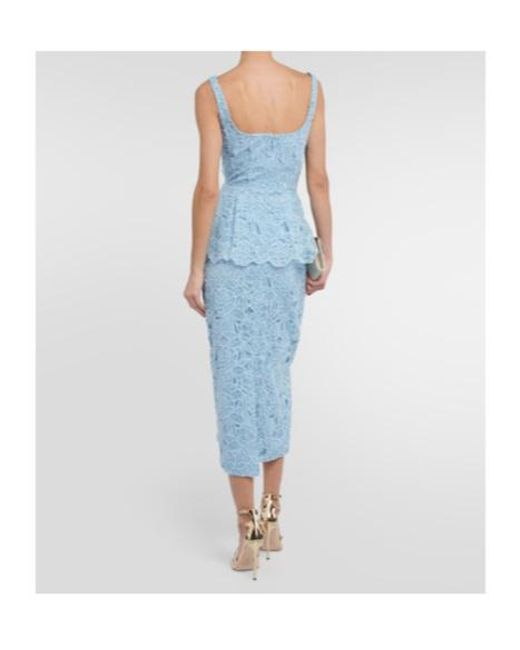 Emilia Wickstead Blue Maesa Lace Midi Dress