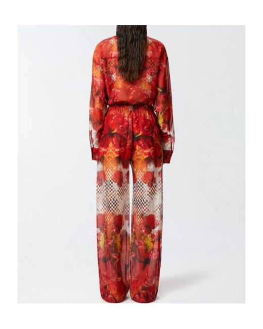 Pinko Red Patterned Palazzo Pants