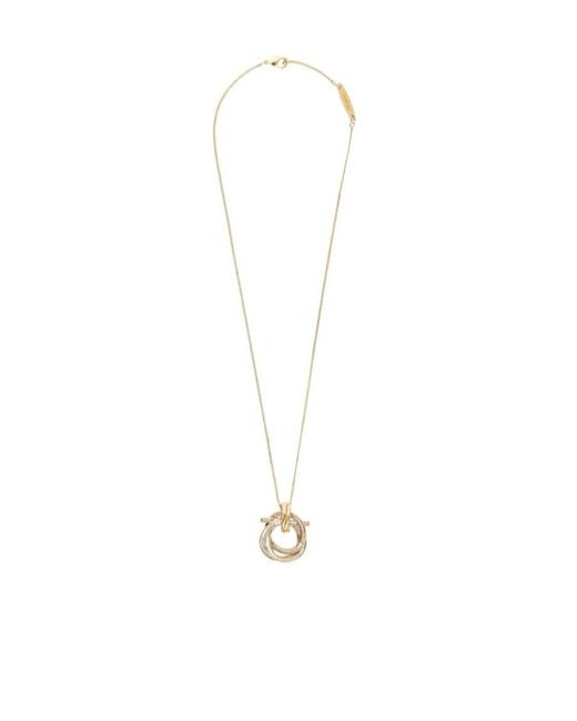 Ferragamo White Gancini Pendant Necklace