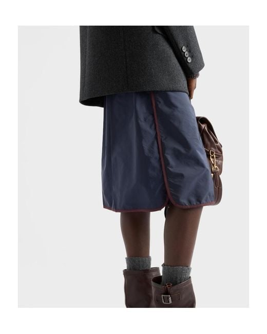 Prada Blue Re-Nylon Elasticated Waistband Skirt