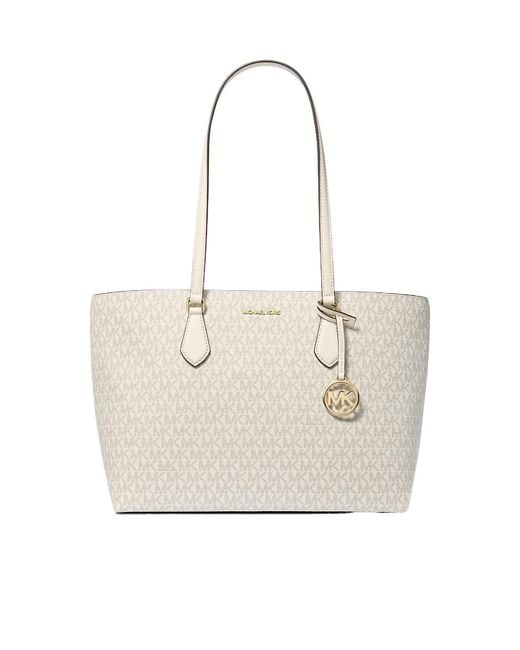 Michael Kors White Sheila Large Signature Logo Tote