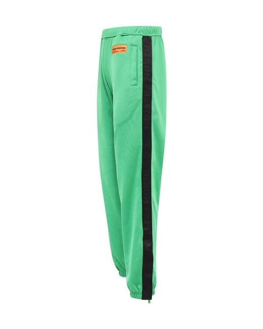 Heron Preston Green Logo-Patch Elasticated Waistband Track Pants for men