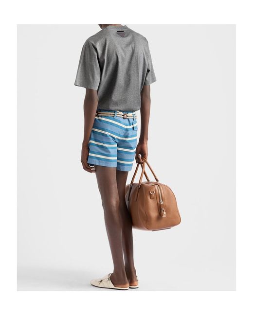 Prada Gray Oversize Crew Neck T-Shirt With Squared Silhouette for men