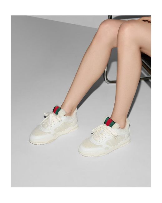 Gucci White Re-Web Sneakers