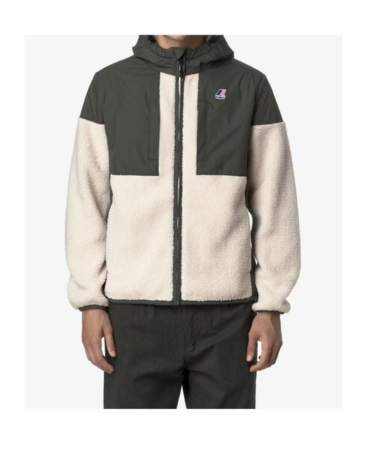 K-Way Multicolor Samson 4.0 Teddy Hooded Jacket for men