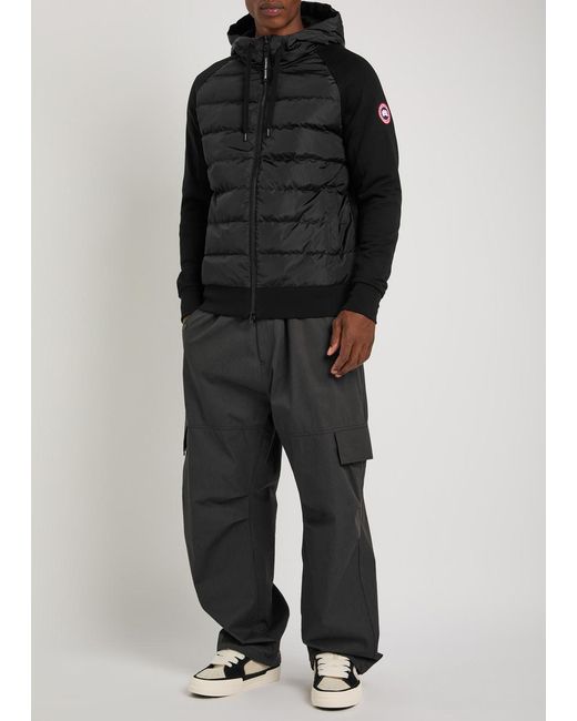 Canada Goose Black Hybridge Huron Hooded Shell And Cotton Jacket for men